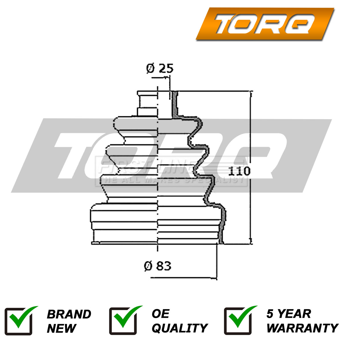 CV Joint Boot Set Front Inner Outer Torq Fits VW Polo Skoda Fabia 2